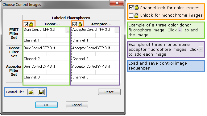 Choose Control Images dialog